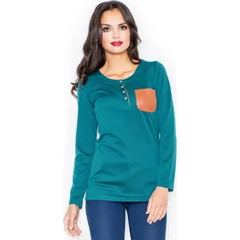 Dámská halenka Hladká zelená halenka M156 Velikost: M