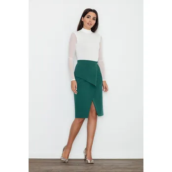 Dámská sukně Zelená skládaná sukně M559 Velikost: S