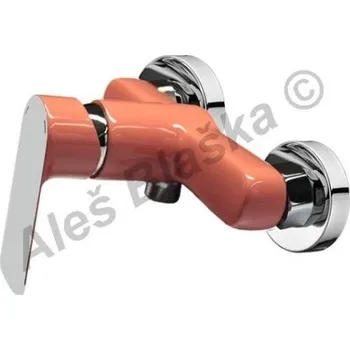 Vodovodní baterie BELAGGIO - Itálie | RIO 4145 oranžová/chrom páková nástěnná sprchová vodovodní baterie - ORANŽOVÁ/CHROM RIO4145 ORANGE