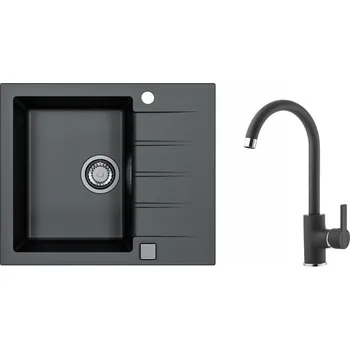 Granitový dřez Alveus set Alveus, dřez Cadit 10 černá 91 + baterie Tonia černá 91