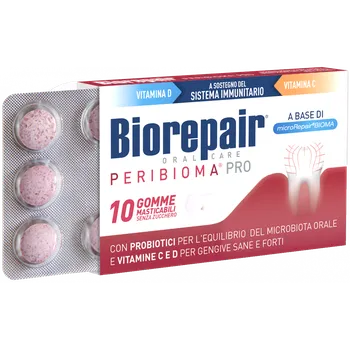 Žvýkačka Biorepair Peribioma Pro žvýkačky pro silné a zdravé dásně 10 x 1,2 g
