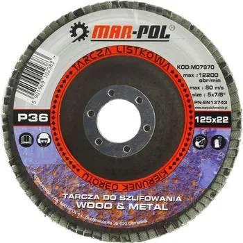 Brusný kotouč Kotouč brusný lamelový, 125mm, P36 MAR-POL M07970