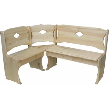 dřevěná rohová jídelní lavice z masivního dřeva borovice NAR-01 metdrew