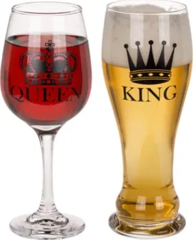 Sklenice Párové skleničky 600 ml + 430 ml King a Queen