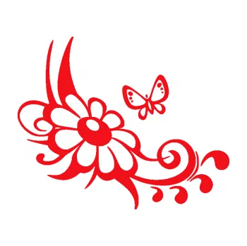 Samolepící dekorace SAMOLEPKA Květina dekor 029 pravá (10 - červená) NA AUTO, NÁLEPKA, FÓLIE, POLEP, TUNING, VLASTNÍ TEXT, TISK, AUTOSAMOLEPKY.cz, POLEPY, OBRÁZEK, LOGO, SAMOLEPKY