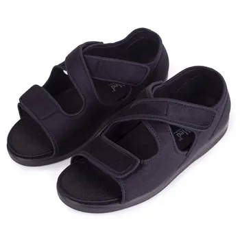 Dámské pantofle Vlnka Manufacture Zdravotní ortopedická obuv otevřená se širokým otevíráním černá