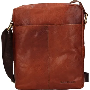 Pánská aktovka Pánská kožená taška přes rameno SendiDesign Feelixs - koňak