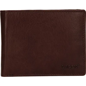 Peněženka Pánská kožená peněženka Lagen Alexej - tmavě hnědá