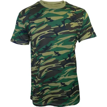 Pánské tričko PÁNSKÉ MASKÁČOVÉ TRIČKO zeleno-hnědé Lambeste