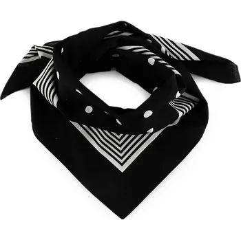 Šátek Stoklasa Bavlněný šátek s puntíky 70 x 70 cm černý