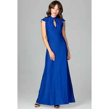 Dámské šaty Dlouhé šaty s volánovými rukávy K486 Sapphire Velikost: XL