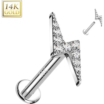 Piercing Šperky4U Zlatý piercing do brady - labreta, Au 585/1000 - ZL01251-1206-WG