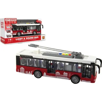 autíčko Teddies Autobus/trolejbus na setrvačník 28 cm