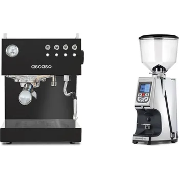 Kávovar Ascaso Steel DUO, Black + Eureka Atom Specialty 65, chrome