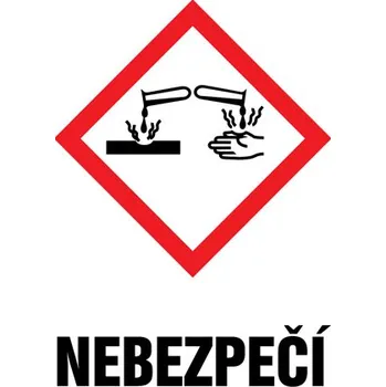 Značka GHS05 Nebezpečí, samolepicí fólie, 105 × 148 mm