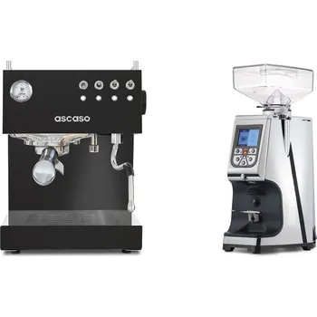 Kávovar Ascaso Steel DUO, Black + Eureka Atom 60, chrome