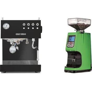 Kávovar Ascaso Steel DUO, Black + Eureka Atom 60, kawasaki green