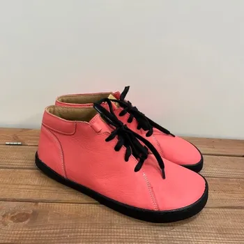Dámská obuv Kotníkové kožené barefoot boty BF80 - lososová, Pegres Velikost: 43