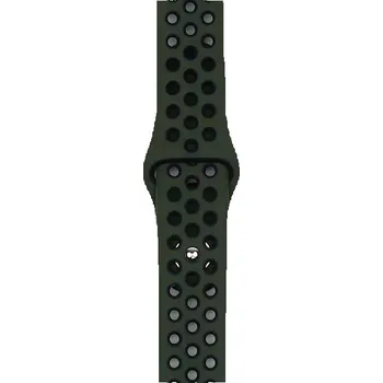 Příslušenství k chytrým hodinkám Silikonový sportovní řemínek 20mm pro hodinky Samsung / Huawei / Xiaomi / Garmin Barva: Tmavě zelená/černá