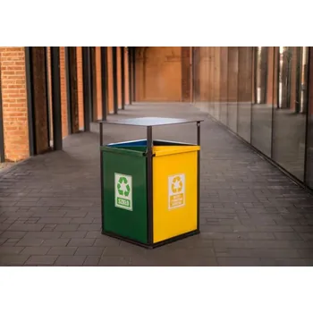Venkovní odpadkový koš PROFICITY Venkovní koš na tříděný odpad se stříškou Bratek