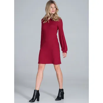 Dámské šaty Červené šaty s dlouhými rukávy M831 Red Velikost: XL