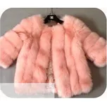 Dámská plyšová bunda kožich krátký prošívaný Barva: Růžová, Velikost: M