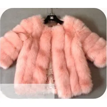 Dámská parka Dámská plyšová bunda kožich krátký prošívaný Barva: Růžová, Velikost: M