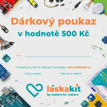 Elektronická stavebnice LaskaKit_cz Dárkový poukaz 500 Kč