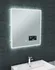 Zrcadlo LED koupelnové zrcadlo s počasím a barometrem 60 x 65 cm