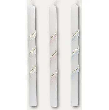 Svíčka svíčka kostelní zdobená č.3 bez kalicha modrá