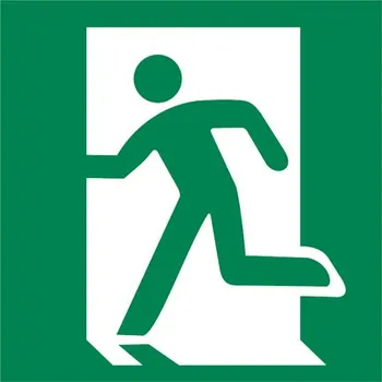 Značka Únikový východ vlevo, samolepicí fólie, 20 × 20 cm