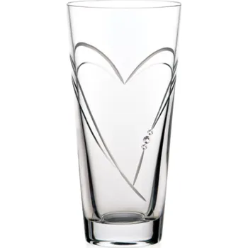 Váza Swarovski - Váza Hearts conical s bílými krystaly Swarovski Elements v dárkovém balení - 20 cm