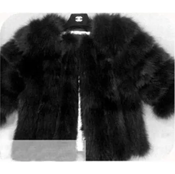 Dámská parka Dámská plyšová bunda kožich krátký prošívaný Barva: Černá, Velikost: M