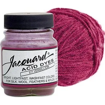 Speciální výtvarná barva Barva Jacquard Acid na vlnu a hedvábí odstín 611 Rumělka