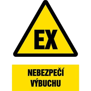 Značka Nebezpečí výbuchu, samolepicí fólie, 148 × 210 mm