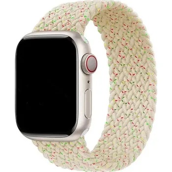 Příslušenství k chytrým hodinkám Nylonový pletený navlékací řemínek pro Apple Watch velikost M Barva: Béžová/barevná, Velikost: 42/44/45/46/49mm, Typ: 100