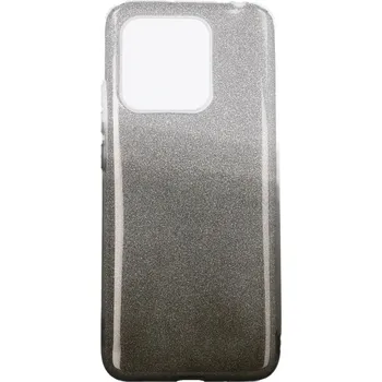 Pouzdro na mobilní telefon Kryt Xiaomi Redmi 10C glitter stříbrno-černý (obal neboli pouzdro na Xiaomi Redmi 10C)