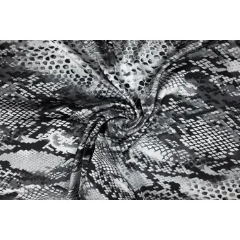 Umělé hedvábí / Silky hadí vzor černý