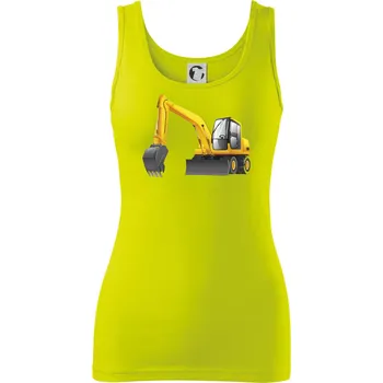 Dámské tričko Bagr bez nápisu ze předu - Dámské tílko - 2XL ( Limetková )