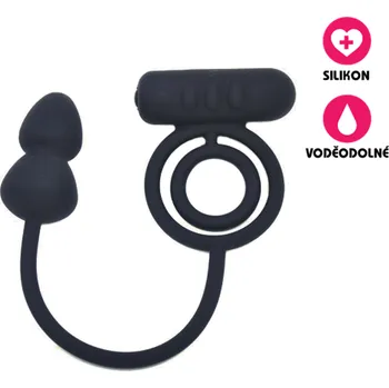 VšeNaSex.cz Vibrační erekční kroužek Anal Plug Double Ring