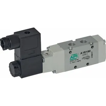 Ventil A.P.I. elektromagnetický ventil pro vzduch A1E150 5/2 cívka/pružina 034011