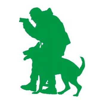 Samolepící dekorace Psovod 004 levá (12 - zelená) SAMOLEPKA NA AUTO, NÁLEPKA, FÓLIE, POLEP, TUNING, VLASTNÍ TEXT, TISK, AUTOSAMOLEPKY.cz, POLEPY, OBRÁZEK, LOGO, 3D STICKERS