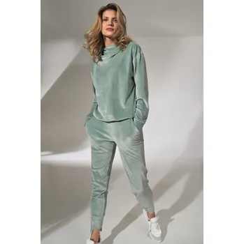 Mátově zelené velurové tepláky M746 mint Velikost: M