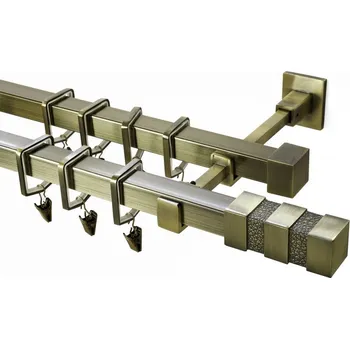 Garnýž Garnýž kovová 110 cm dvouřadá - dvojitá 20x20 verona starozlatá