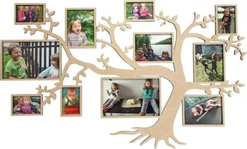 Maja Design Horizon dřevěný strom s fotorámečky 126 x 76 cm hnědý