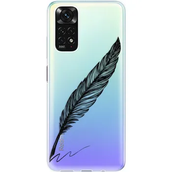 Pouzdro na mobilní telefon Odolné silikonové pouzdro iSaprio - Writing By Feather - black - Xiaomi Redmi Note 11 / Note 11S