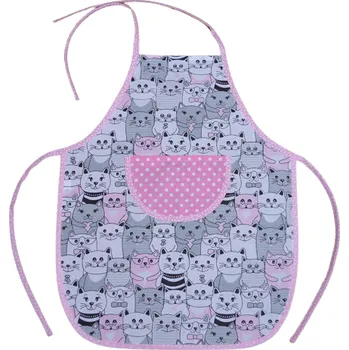 Kuchyňská zástěra Šatoli.cz Bavlněná zástěrka na zavazování Kočičky