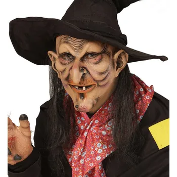 Karnevalová maska Maska - Čarodějnice nebo čaroděj - s vlasy
