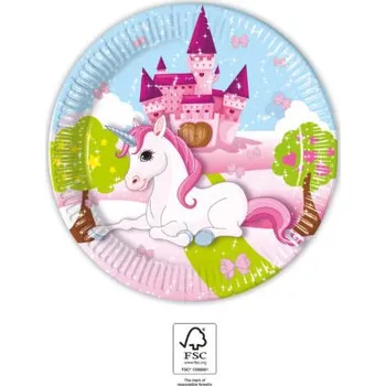 Talíř Papírové talíře - Jednorožec 20cm/8ks