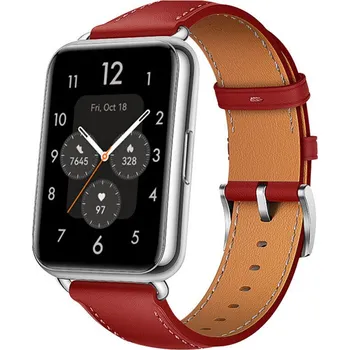 Ostatní příslušenství k chytrým hodinkám eses Kožený řemínek pro Huawei Watch Fit 2 - Červený
